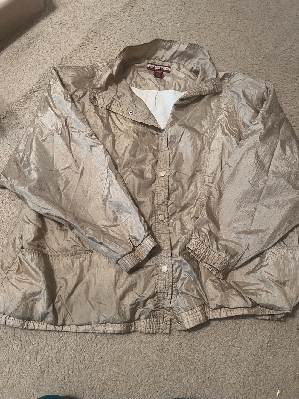 Vintage Silver-Tan Packable Jacket by Haband